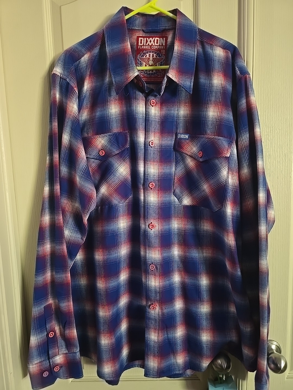 DIXXON Blue, Red & White Plaid Button-Down Shirt "The Glory"